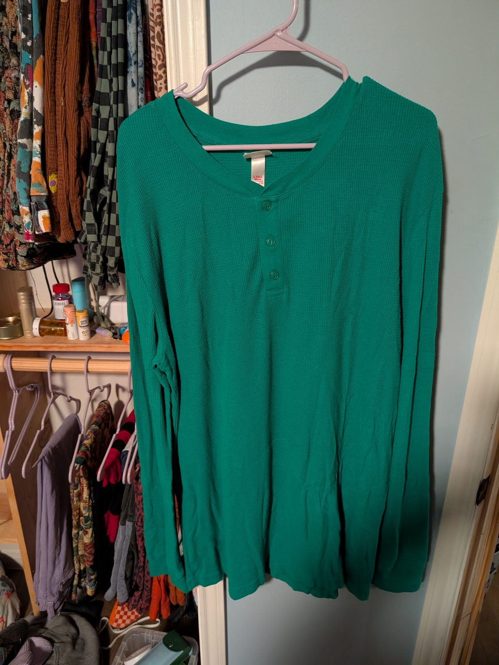 Wondershop Teal Green Long Sleeve Henley